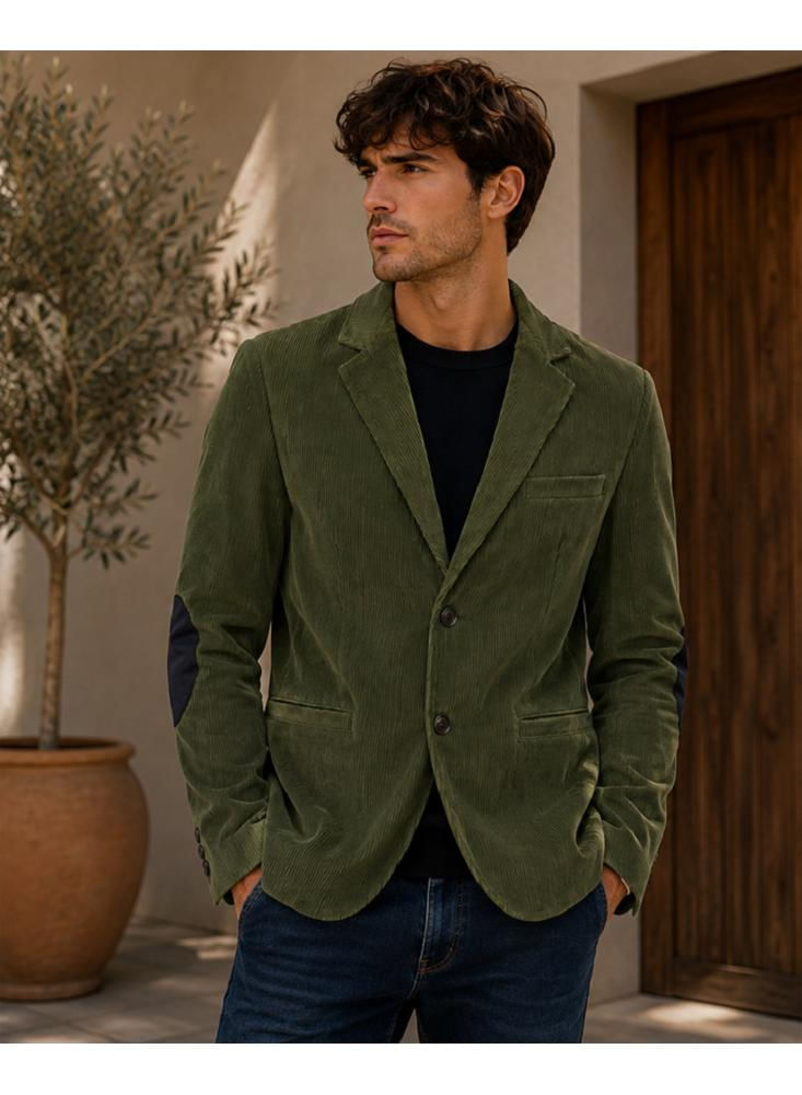 Chaqueta O Blazer De Pana Liviana Con Coderas img #2