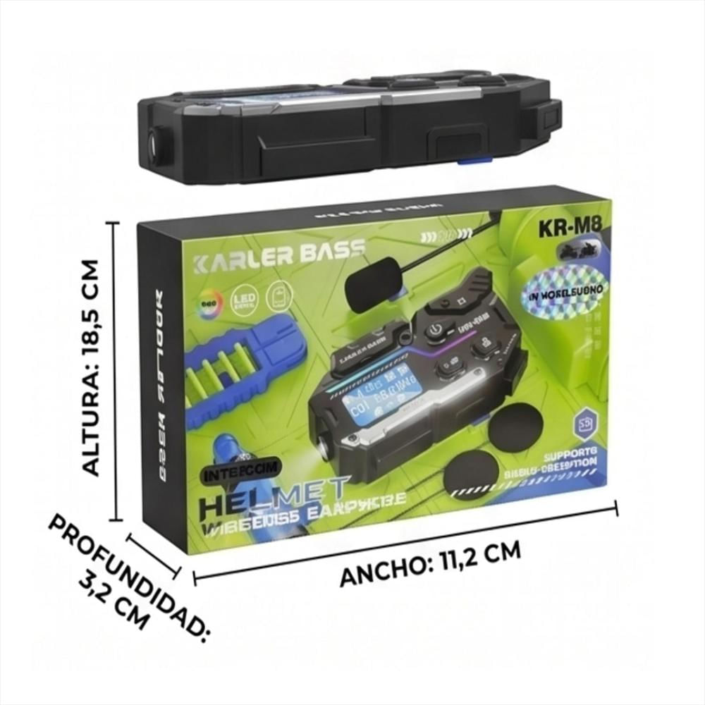 Intercomunicador Bluetooth Para Moto Con Pantalla Digital img #4