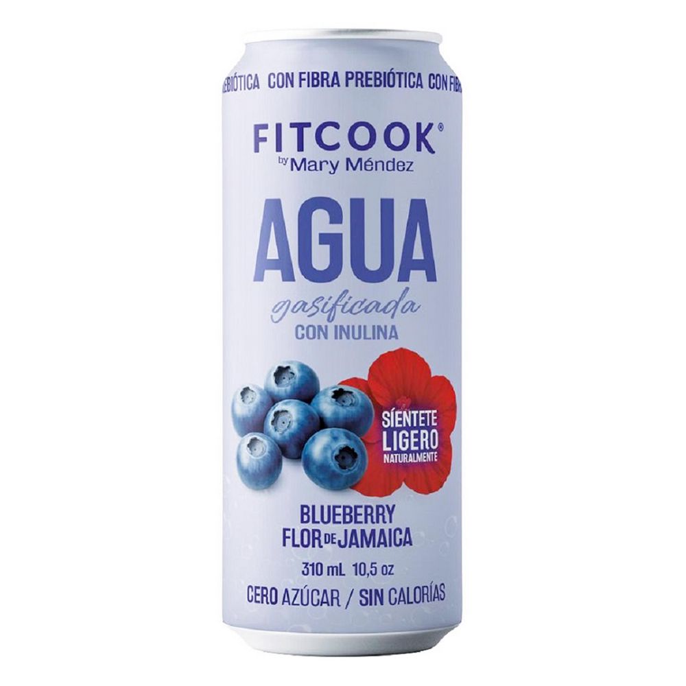 Agua  FITCOOK Gasificada Sabor Blueberry (310  ml) img #1