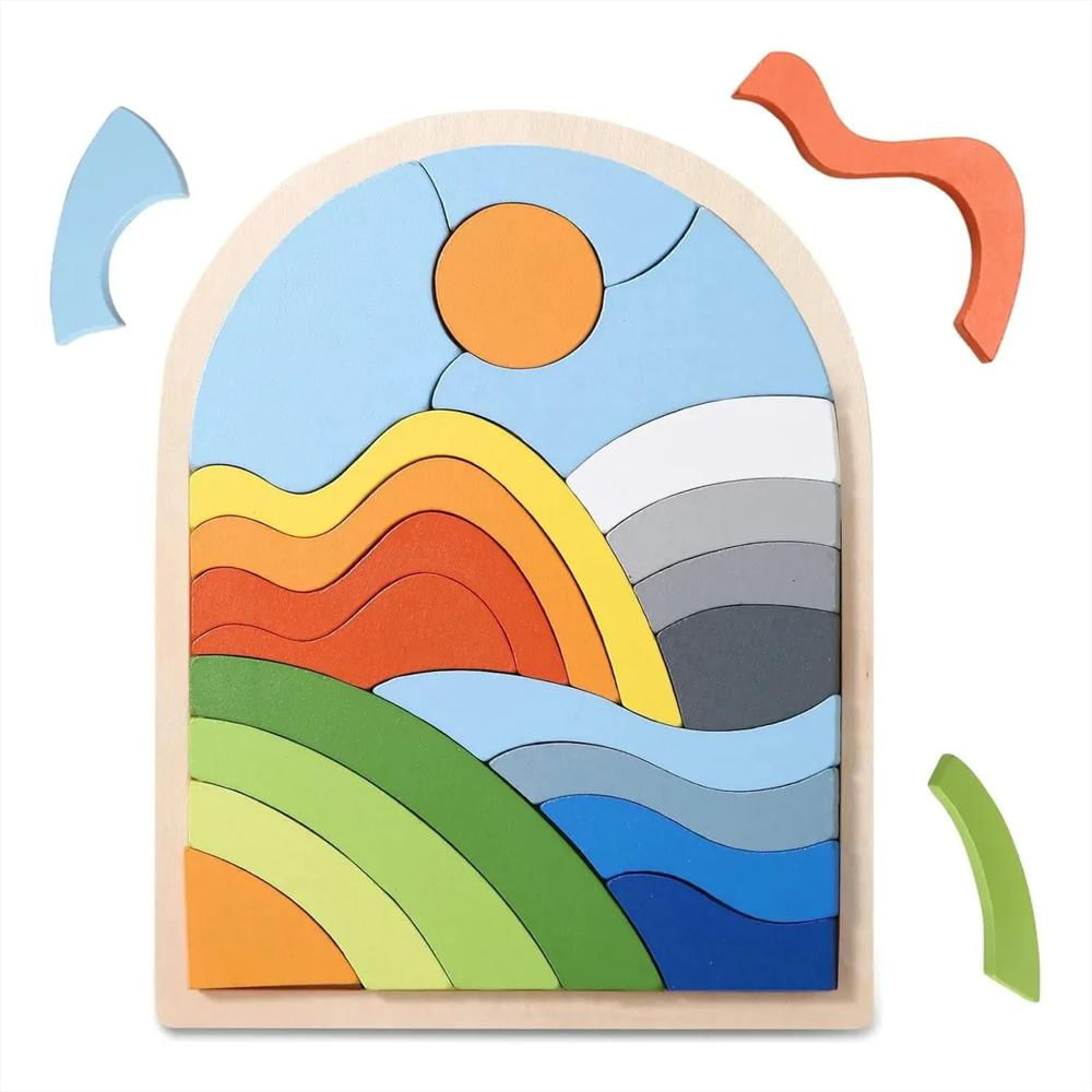 Rompecabezas Montessori Con Formas De Madera img #1