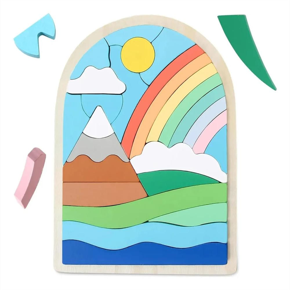 Rompecabezas Montessori Con Formas De Madera img #2
