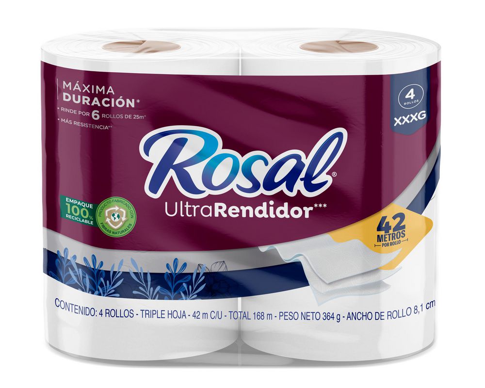 Papel higiénico ROSAL triple hoja XXXG (168  mts) img #1