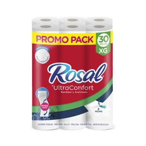 Papel higiénico ROSAL triple hoja XG x30 rollos (750 mts)