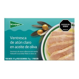Atún EL CORTE INGLÉS MARCA EXCLUSIV claro ventresca en aceite de oliva (73 gr)