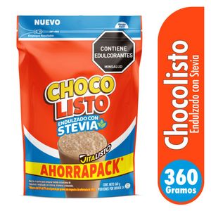 Bebida achocolatada CHOCOLISTO en polvo sin azúcar (360 gr)