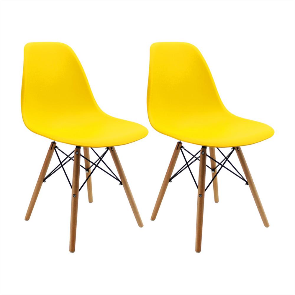 Set X2 Sillas Eames De Diseño Color Amarillo img #1