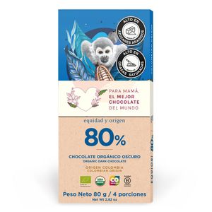 Chocolates EQUIORI orgánico oscuro 80% cacao (80 gr)