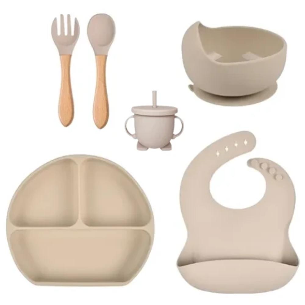 Vajilla De Silicona Para Bebé Beige img #1