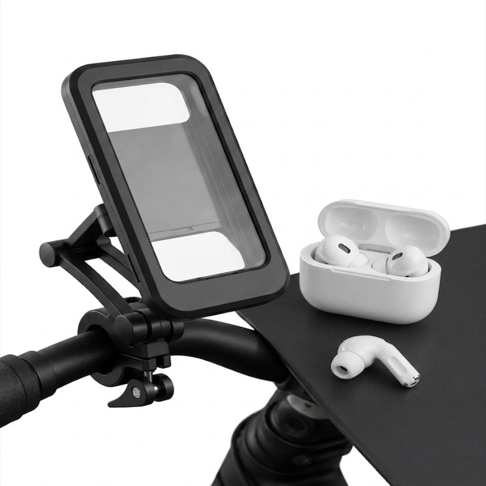 Combo Sobre Ruedas: Soporte Impermeable Celular + Audífonos Bluetooth img #1
