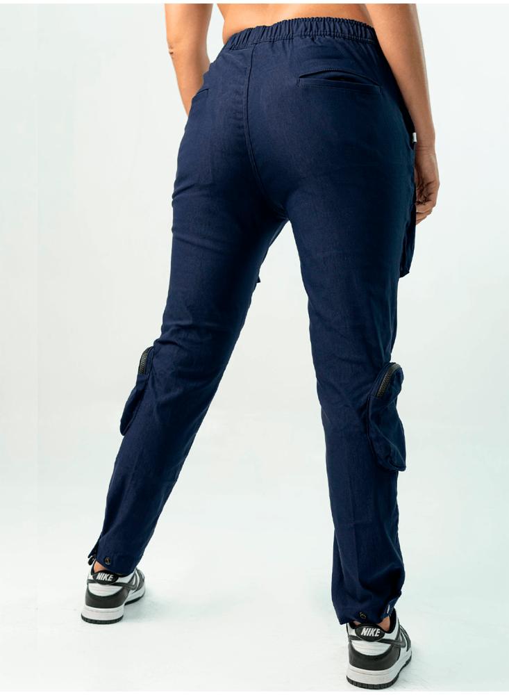 Pantalon Cargo Azul Oscuro De Dama img #4