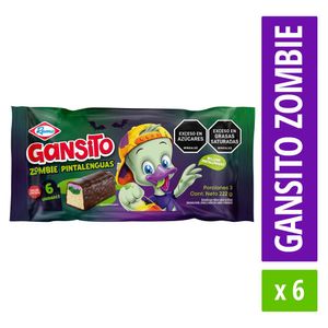 Barrita GANSITO Zombie Pintalenguas x6und (222 gr)