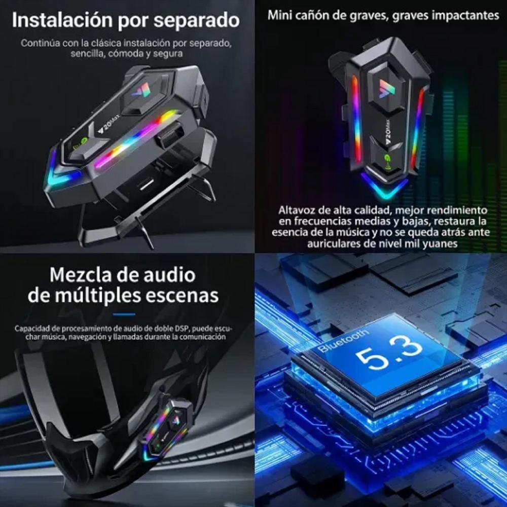 Intercomunicador Para Casco Bluetooth Y20 Max img #3