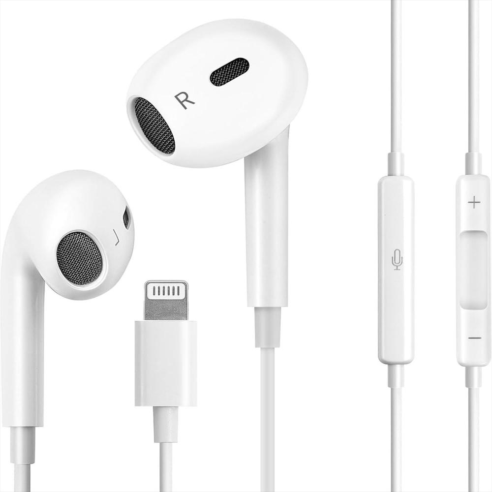Audífonos Con Cable Gnolnuhc Lightning Para Iphone Con Micrófono img #1
