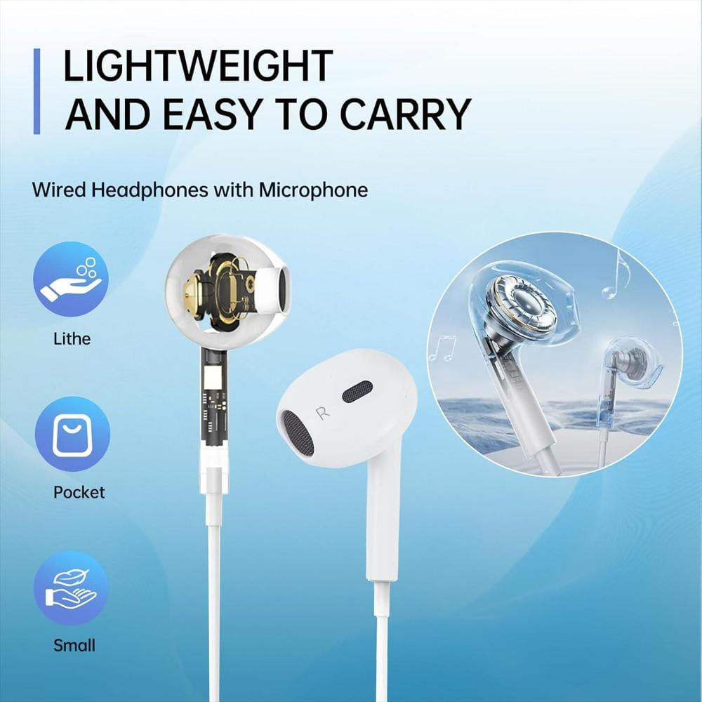 Audífonos Con Cable Gnolnuhc Lightning Para Iphone Con Micrófono img #5
