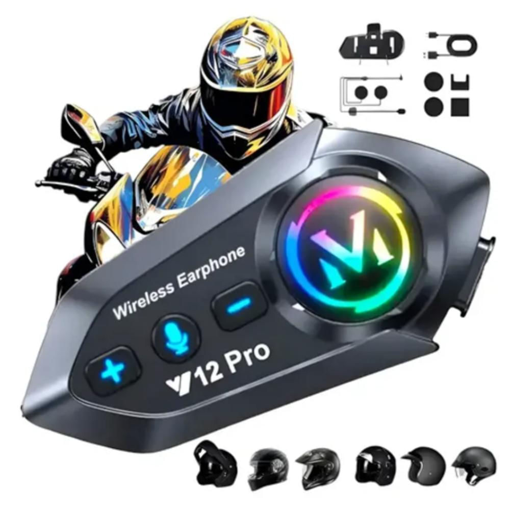 Intercomunicador Bluetooth V12 Pro Para Casco img #1