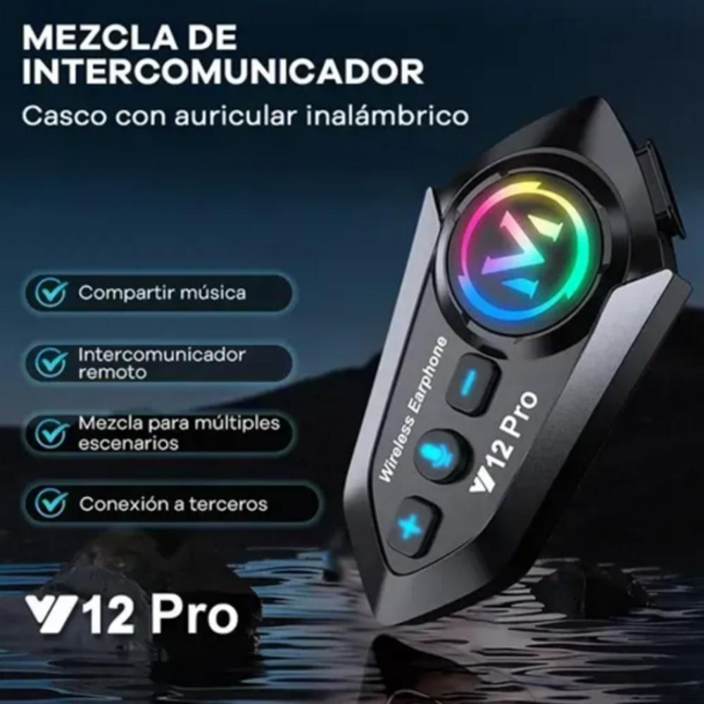 Intercomunicador Bluetooth V12 Pro Para Casco img #2