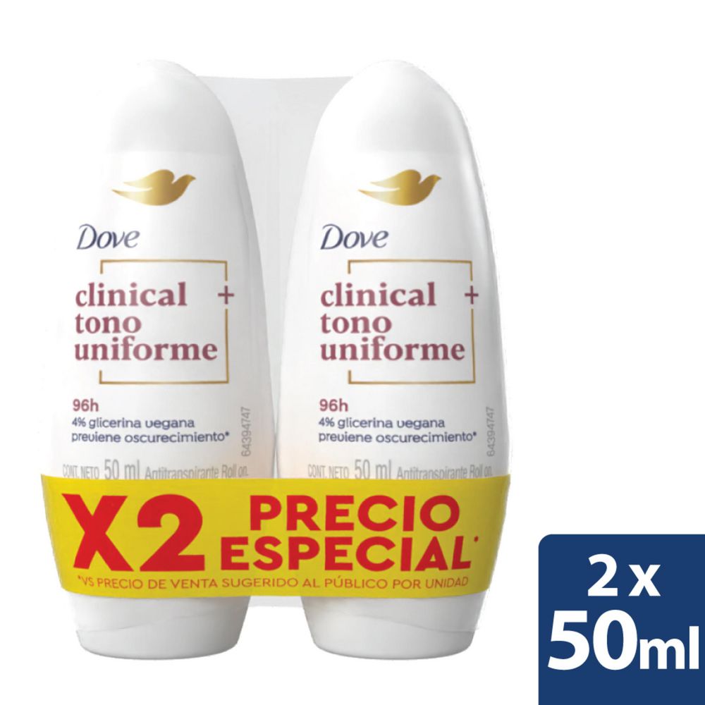 Desodorante DOVE roll on clinical tono uniforme (100  ml) img #1