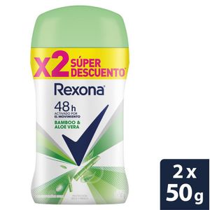 Desodorante REXONA bamboo y aloe vera barra (100 gr)