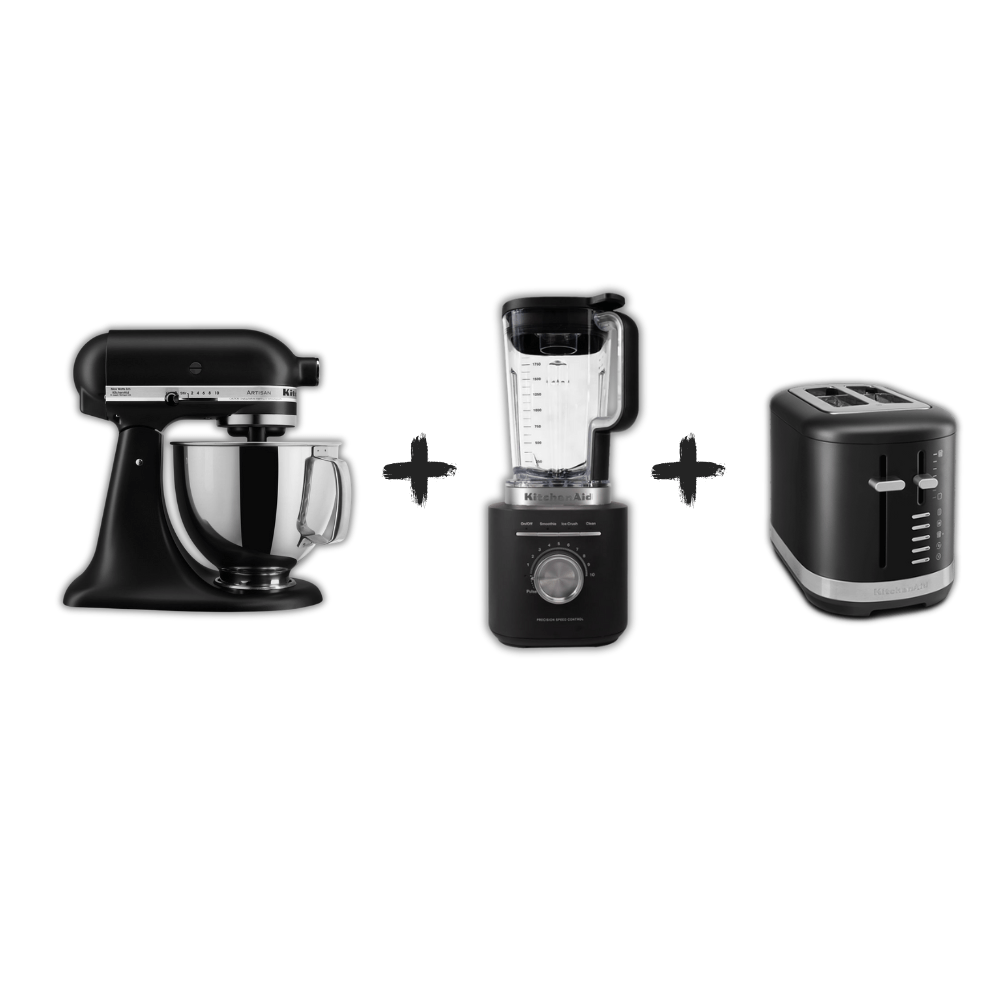 Combo Batidora Artisan 4.7 L Matte Black + Licuadora Pure Power 2L Black Matte + Tostadora
