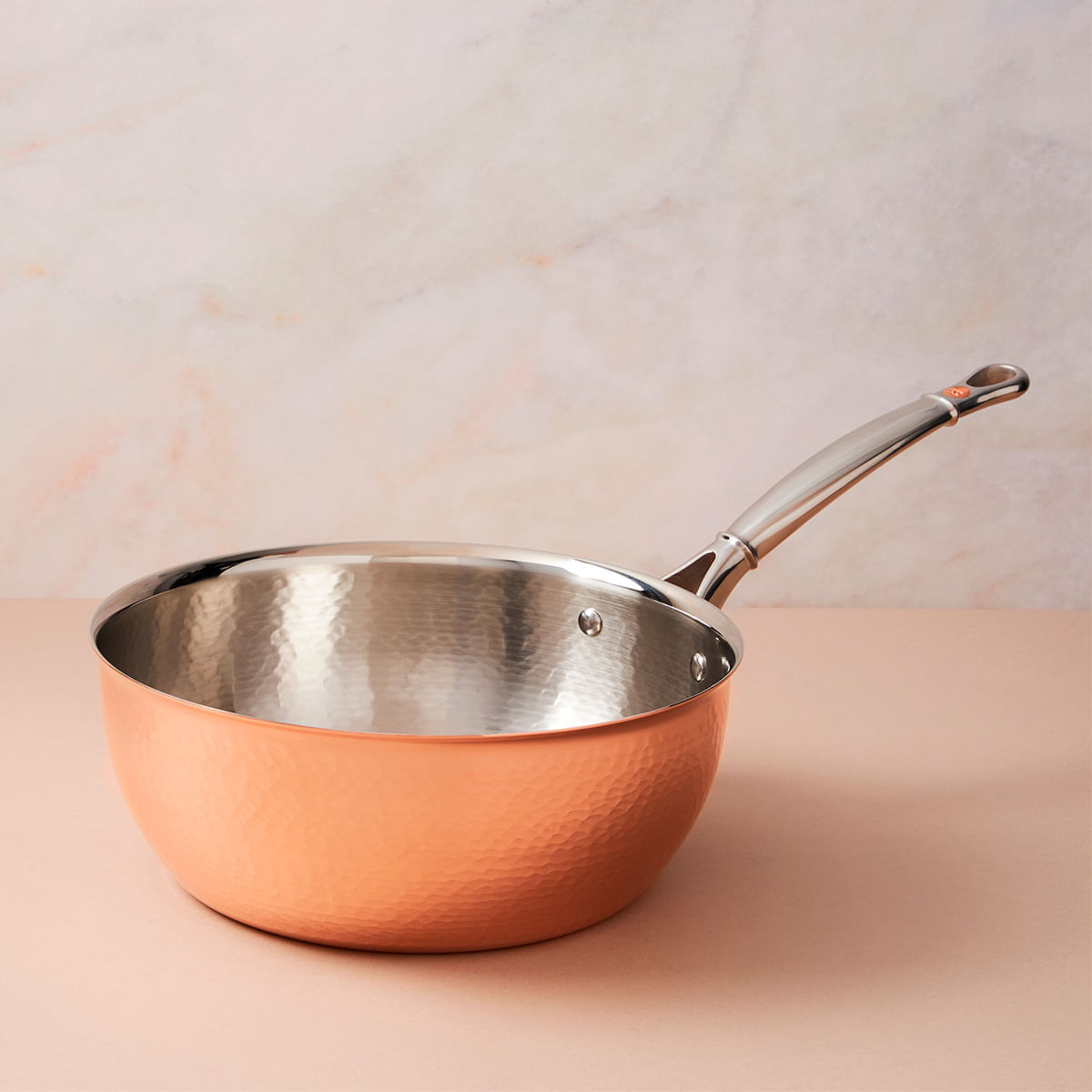 Sartén del Chef, 3.8L / 24CM en Cobre, interior Acero Inox. Línea Ruffoni Symphonia Cupra