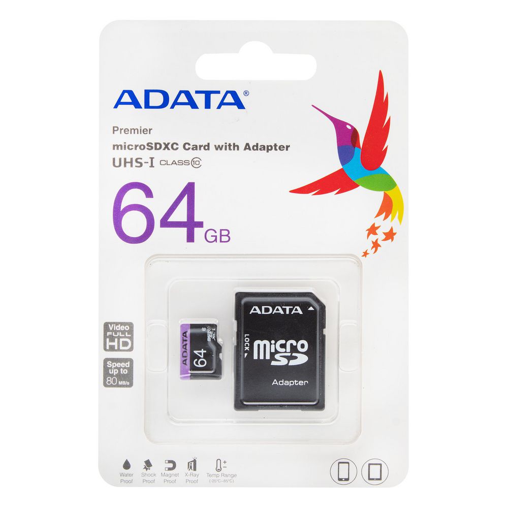MEMORIA MICRO SD 64GB CLASS 10 ADATA AUSDX64GUI img #1
