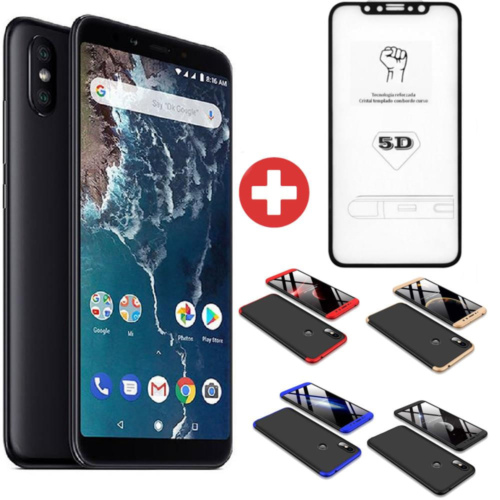 Celular Xiaomi Mi A2 Negro 64Gb + Forro 360 Gr + Vidrio 5D img #1