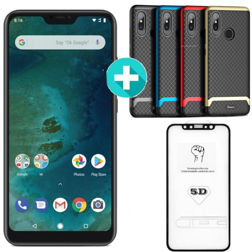 Celular Xiaomi Mi A2 Lite Negro 64Gb + Forro Ipaky Vidrio 5D img #1