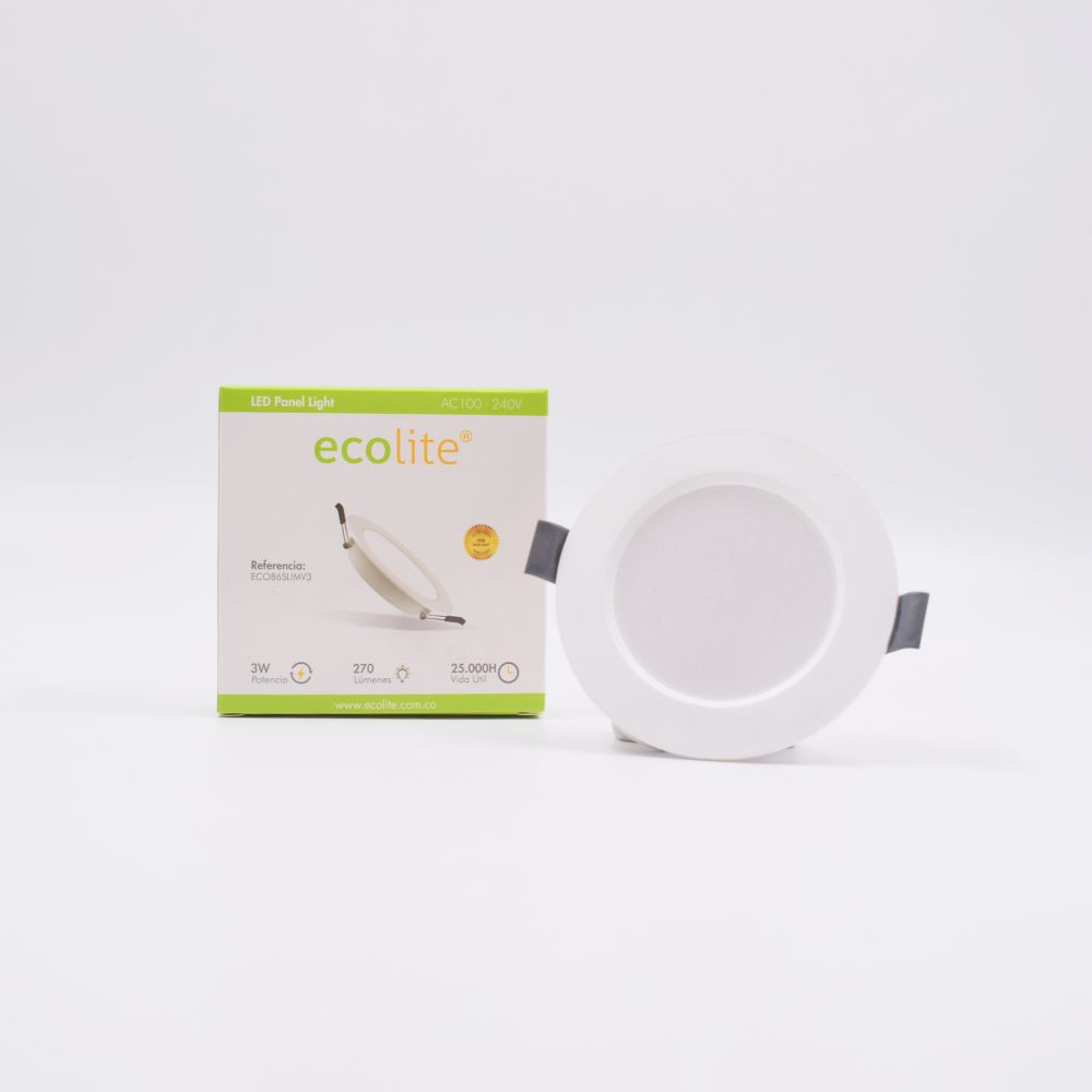 Panel Led Frío Incrustar Redondo 3W ECOLITE ECO86SLIMV3 img #1