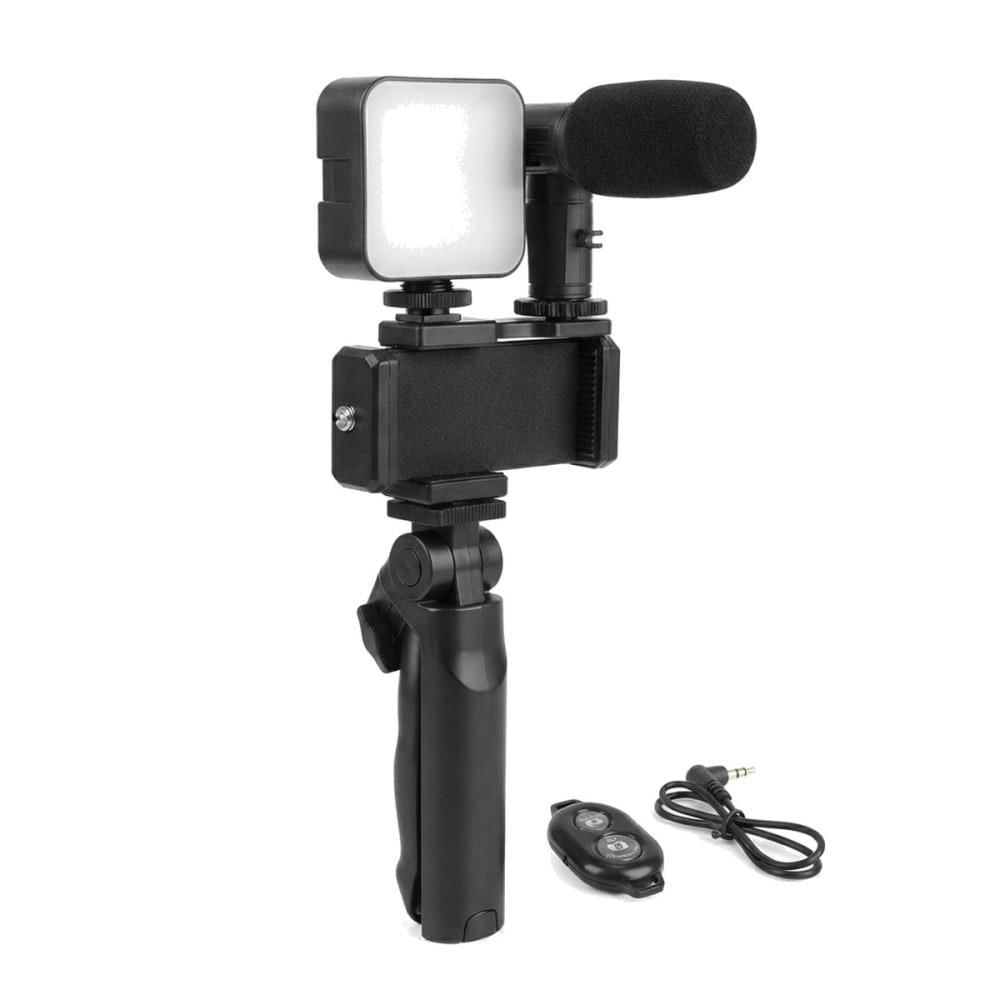 Kit De Video Trípode Con Micrófono Y Luz Led Para Celular img #3