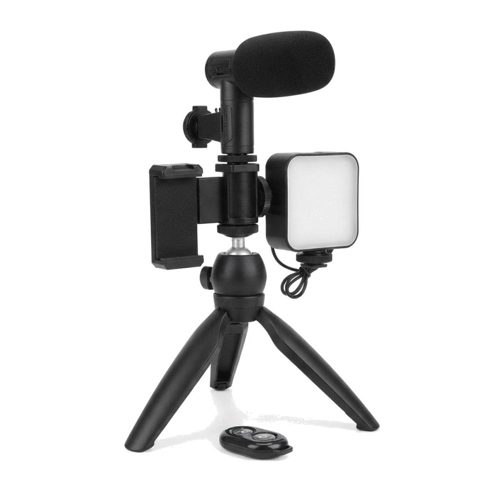 Kit De Video Trípode Con Micrófono Y Luz Led Para Celular img #4