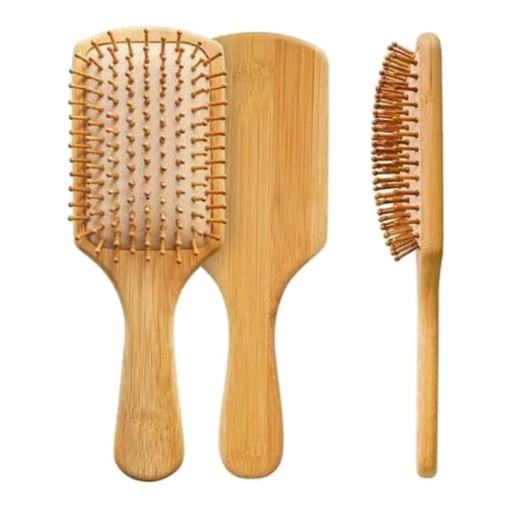 Cepillo De Bambú Plano Para Cabello Con Cerdas En Bambú img #2