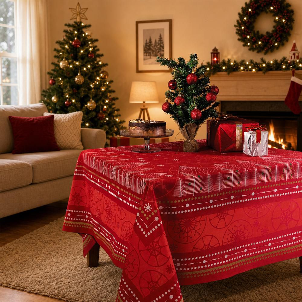 Mantel Navidad Rojo Rectangular 6P RASCHELTEX 09AAAHNG5A img #2