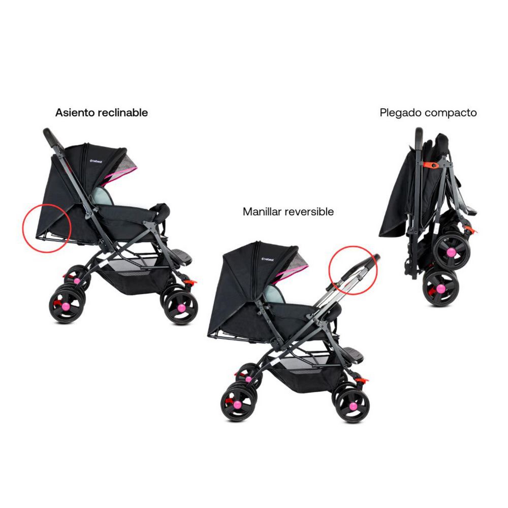 Coche De Bebe Tipo Moises manilar reversible Roma BEBESIT img #2
