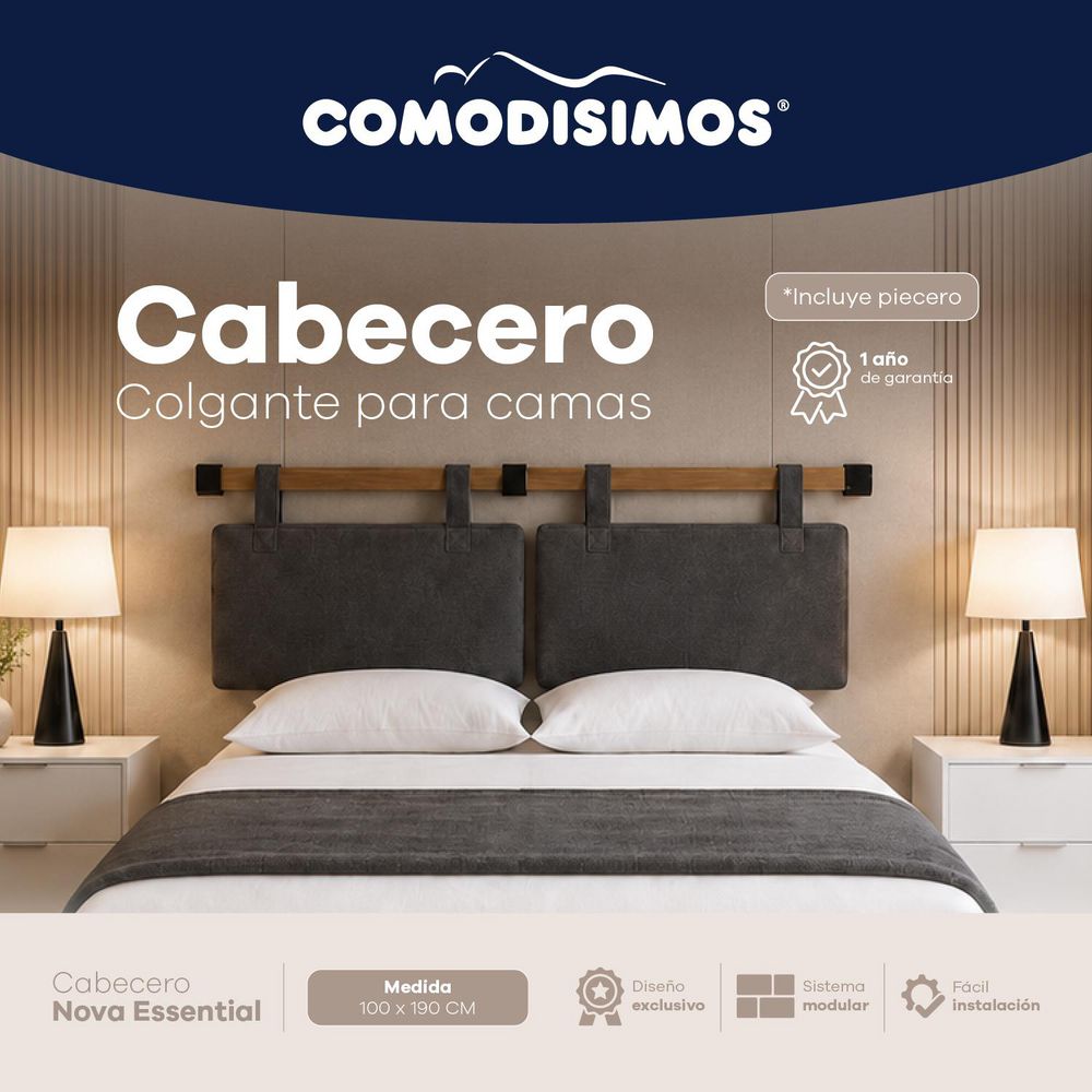 CABECERO ESSENTIAL GRIS 100 COMODISIMOS ECESG100 img #1