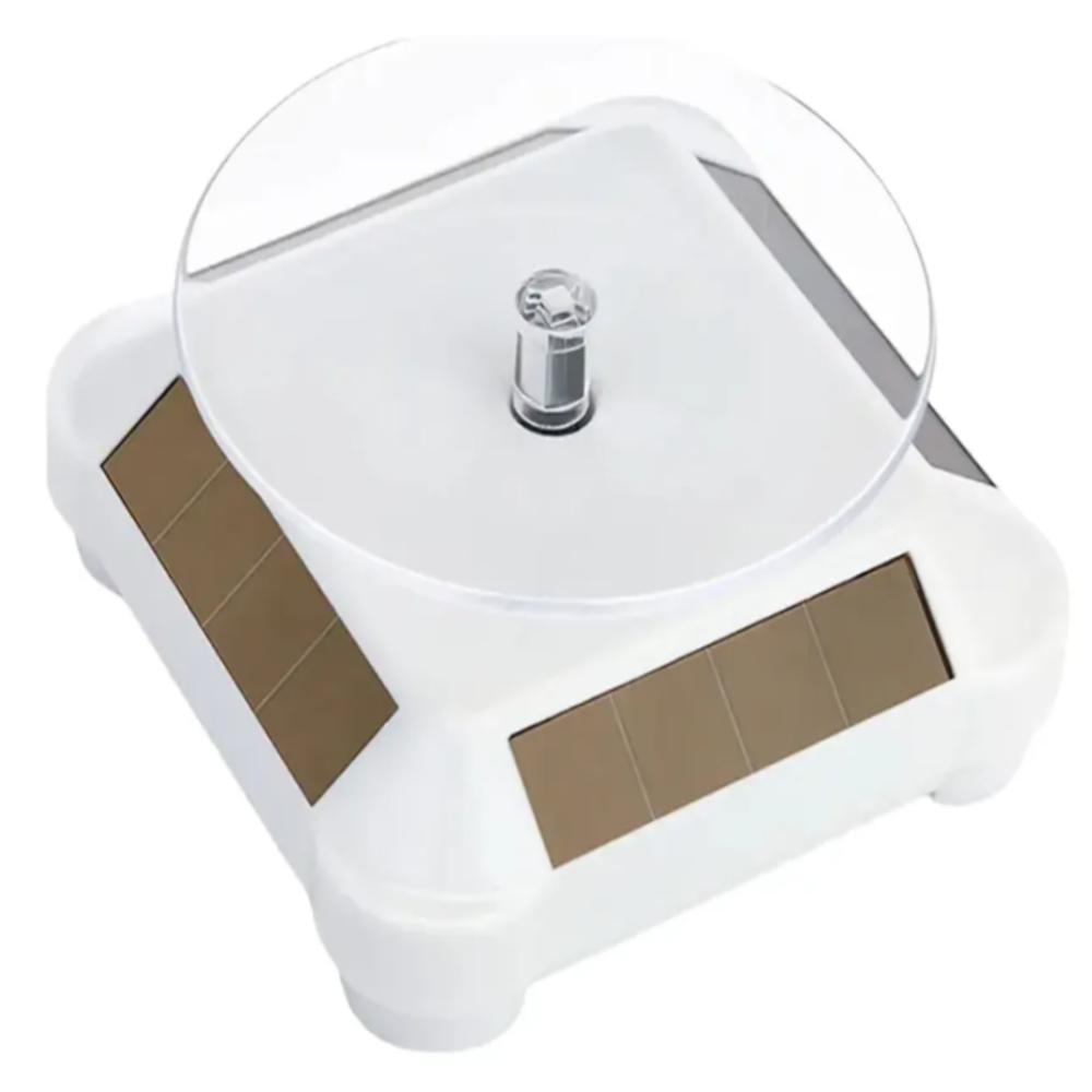 Base Exhibidor Giratorio Con Panel Solar Blanco img #1