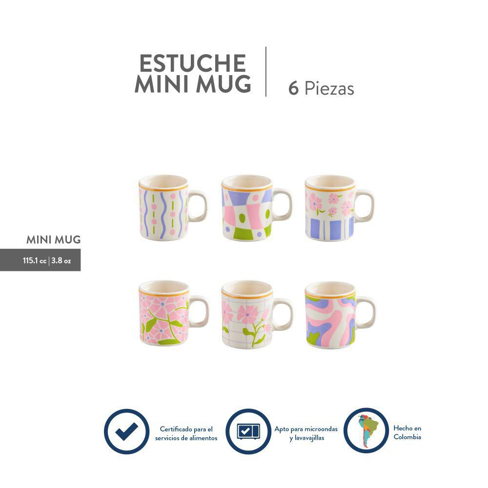 Mug Mini Rosa&nbsp;Pastel Set x6 CORONA SL180L526106 img #6