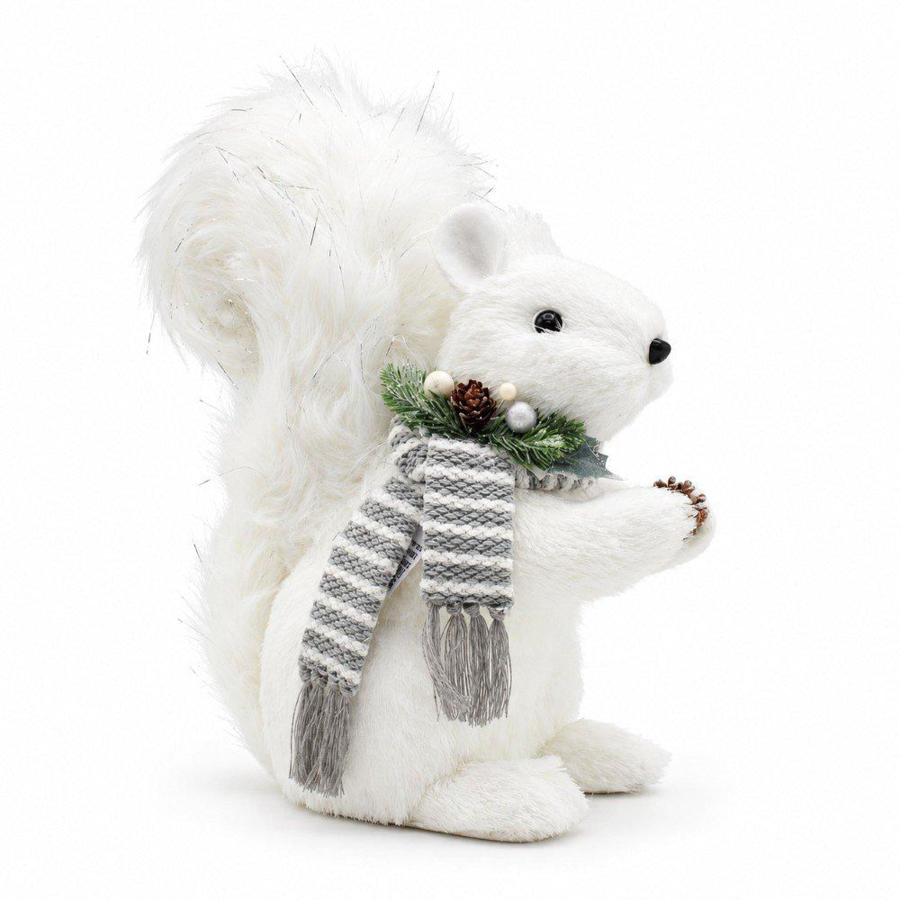 Ardilla Blanca Sentada Con Bufanda 36 Cm img #1