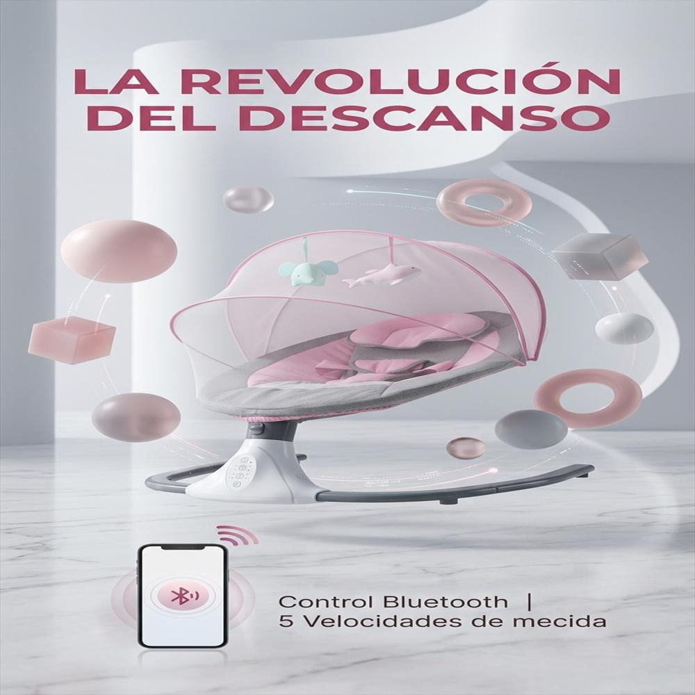 Mecedora Bebé Gris Automática Balanceo Suave img #3