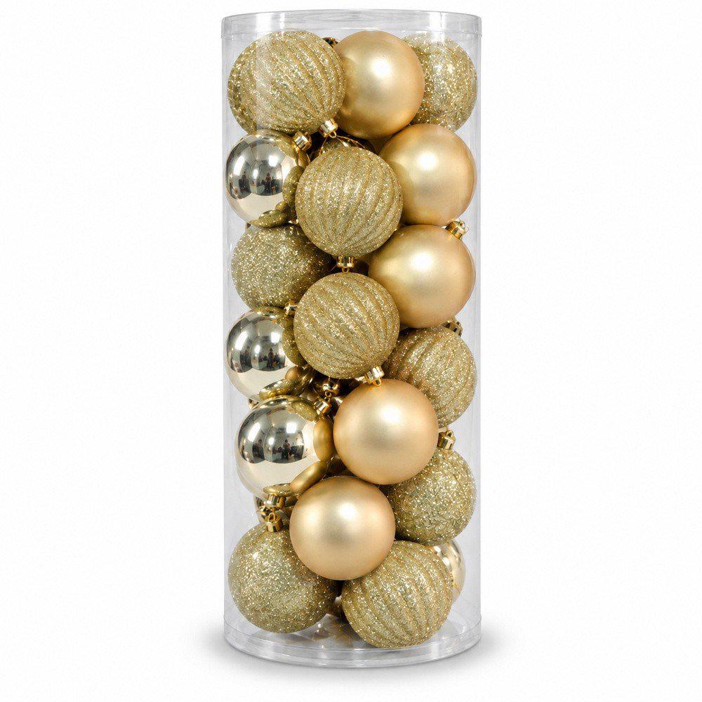 Set X 24 Bolas De 10 Cm Dorada img #1