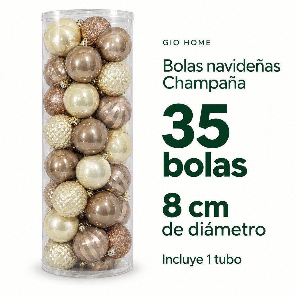 Set X 35 Bolas 8Cm Champaña img #2