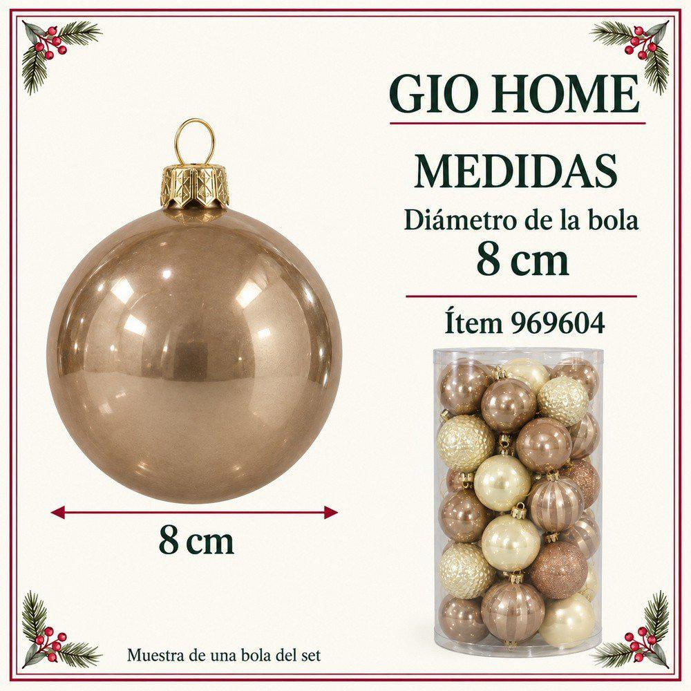 Set X 35 Bolas 8Cm Champaña img #5
