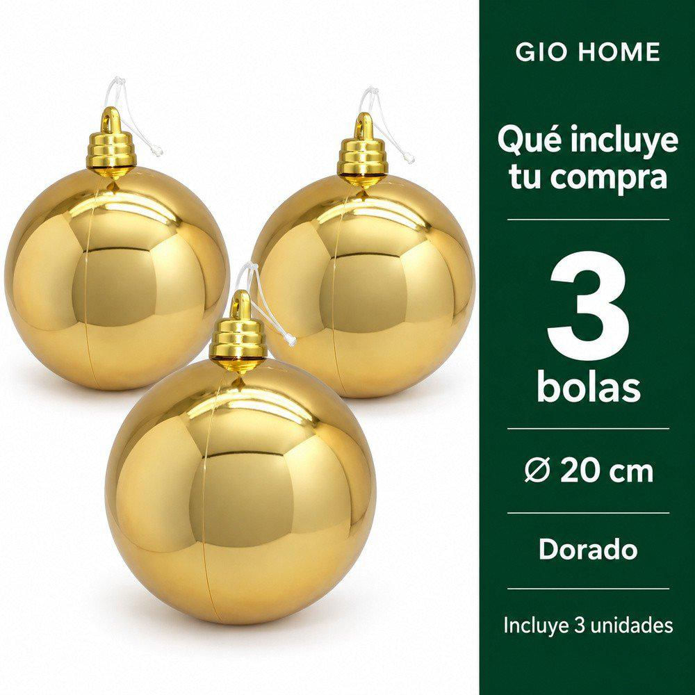 Pack X3 Bola Dorado 20Cm img #2