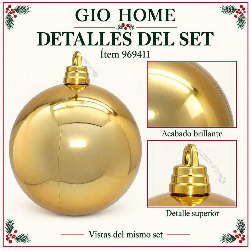 Pack X3 Bola Dorado 20Cm img #3