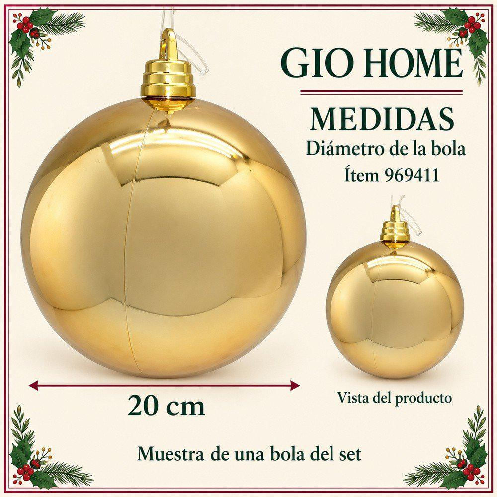 Pack X3 Bola Dorado 20Cm img #5