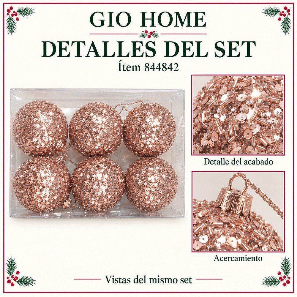 Pack X3 Bola Canutillos 8Cm X 6 Oro Rosa img #3