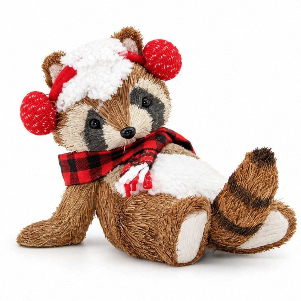 Mapache Escocés Acostado Con Orejeras 25 Cm img #1