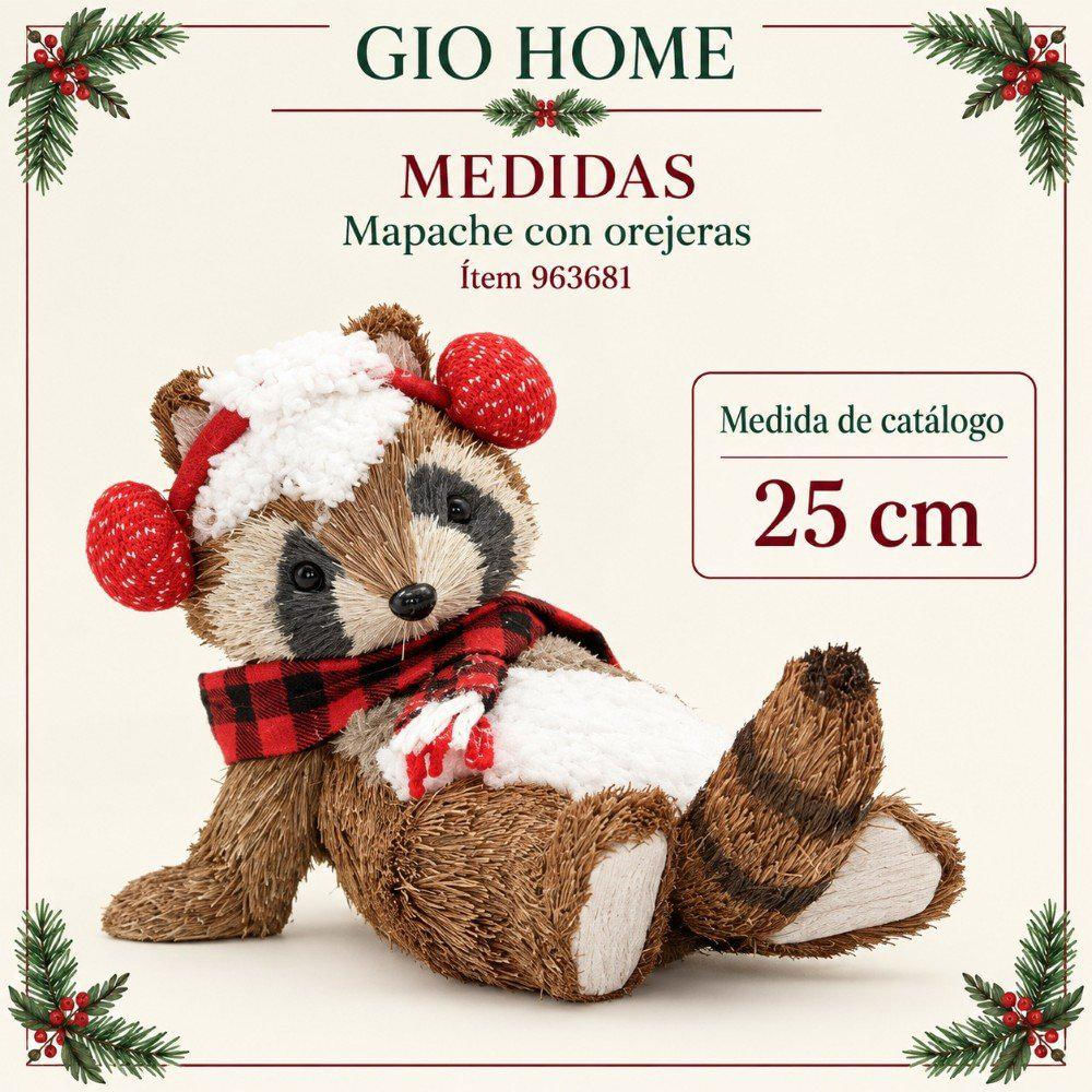 Mapache Escocés Acostado Con Orejeras 25 Cm img #4