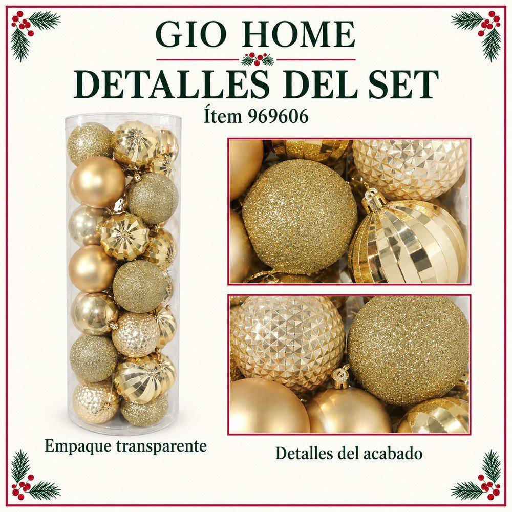 Set X 35 Bolas 8Cm Dorado img #3
