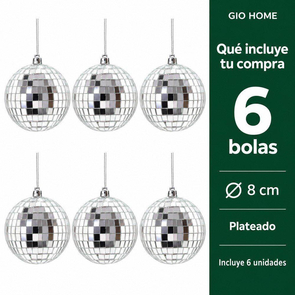 Pack X6 Bola Disco Luminica 8Cm img #2