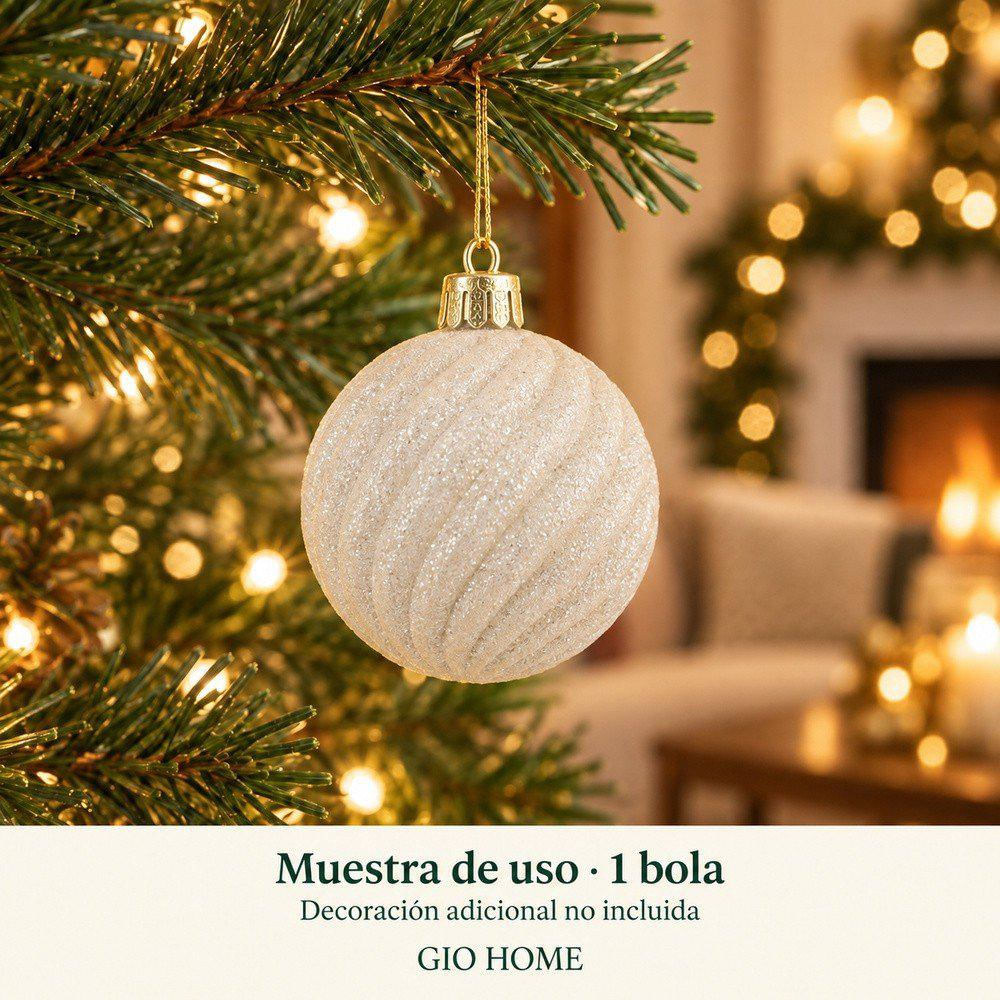 Set X 24 Bolas De 10 Cm Beige img #4